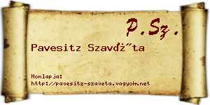 Pavesitz Szavéta névjegykártya